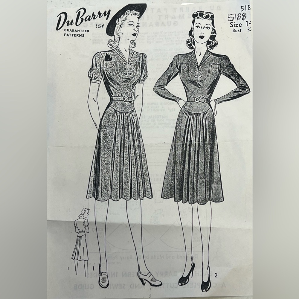 Antique 1940s sewing pattern